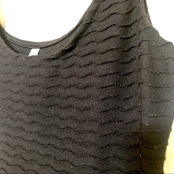 Black Wavy Striped Texture Tank Top Dress size M - Picture 2 of 3